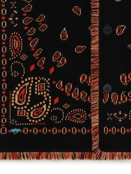 Alanui Bandana Jacquard Cardigan Black-Furnace LMHB039R25KNI001