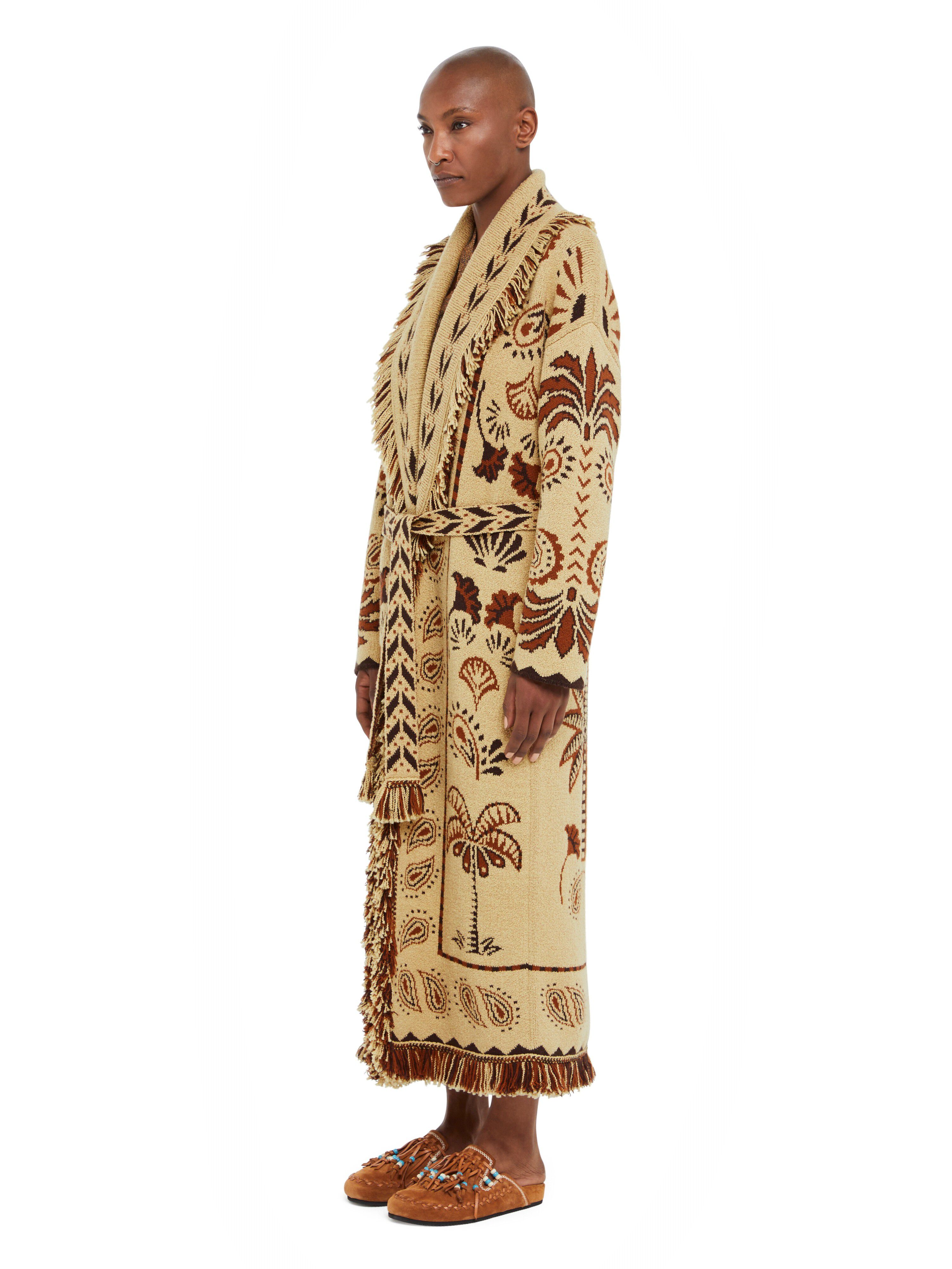 Alanui Wild Wonder Foulard Coat Sand-Coffee LWHQ003R25KNI002