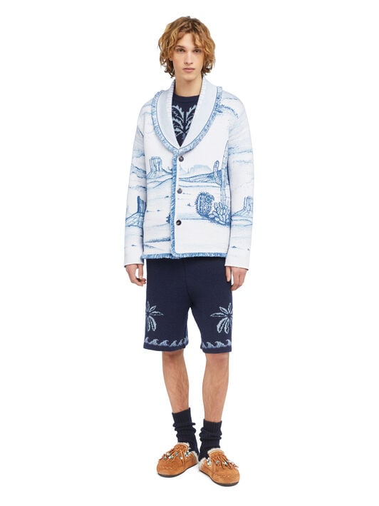 Alanui Silent Rider Cardigan Chalk-Bluebell LMHB038E25KNI002 Alanui Silent Rider Cardigan Chalk-Bluebell LMHB038E25KNI002
