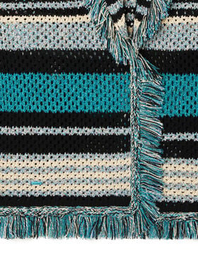 Alanui Ocean Stripes Cardigan Black-Teal