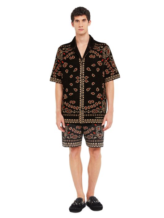 Alanui Cotton Piquet Bandana Shirt Black-Furnace LMHY001R25KNI001
