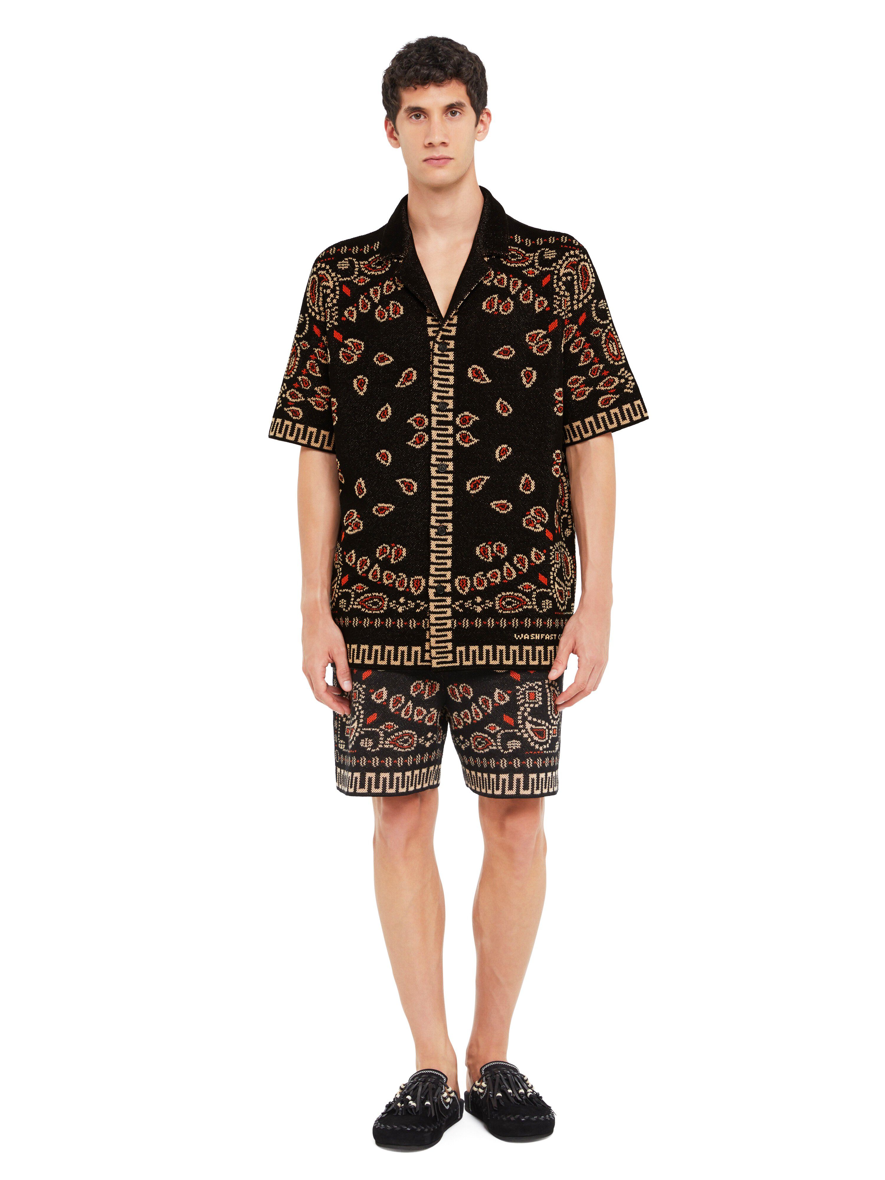 Alanui Cotton Piquet Bandana Shirt Black-Furnace LMHY001R25KNI001