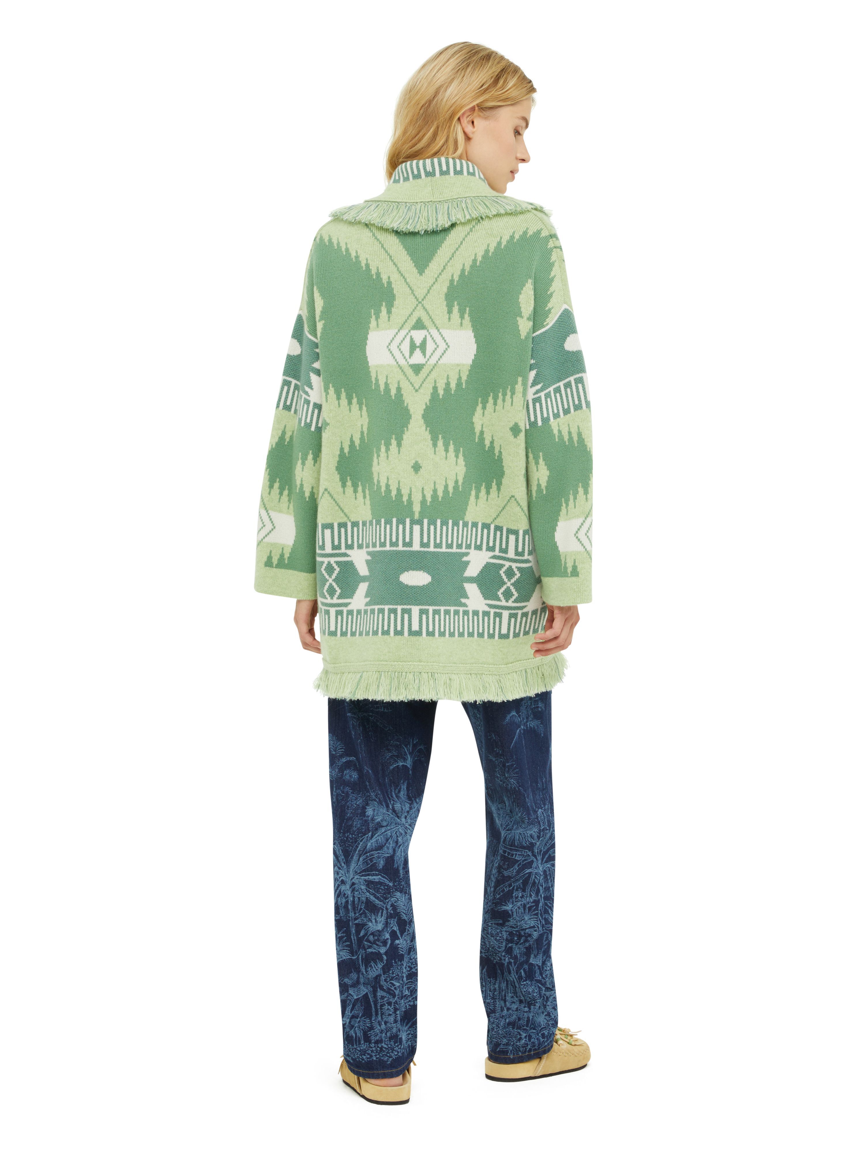 Alanui Icon Jacquard Cardigan Woodsage-Jade LWHB064R24KNI001