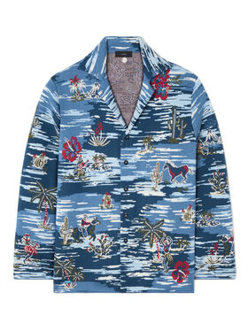 Alanui Tex-Hawaii Roundtrip Shirt Midnight-Multicolor LMHY004E25KNI001