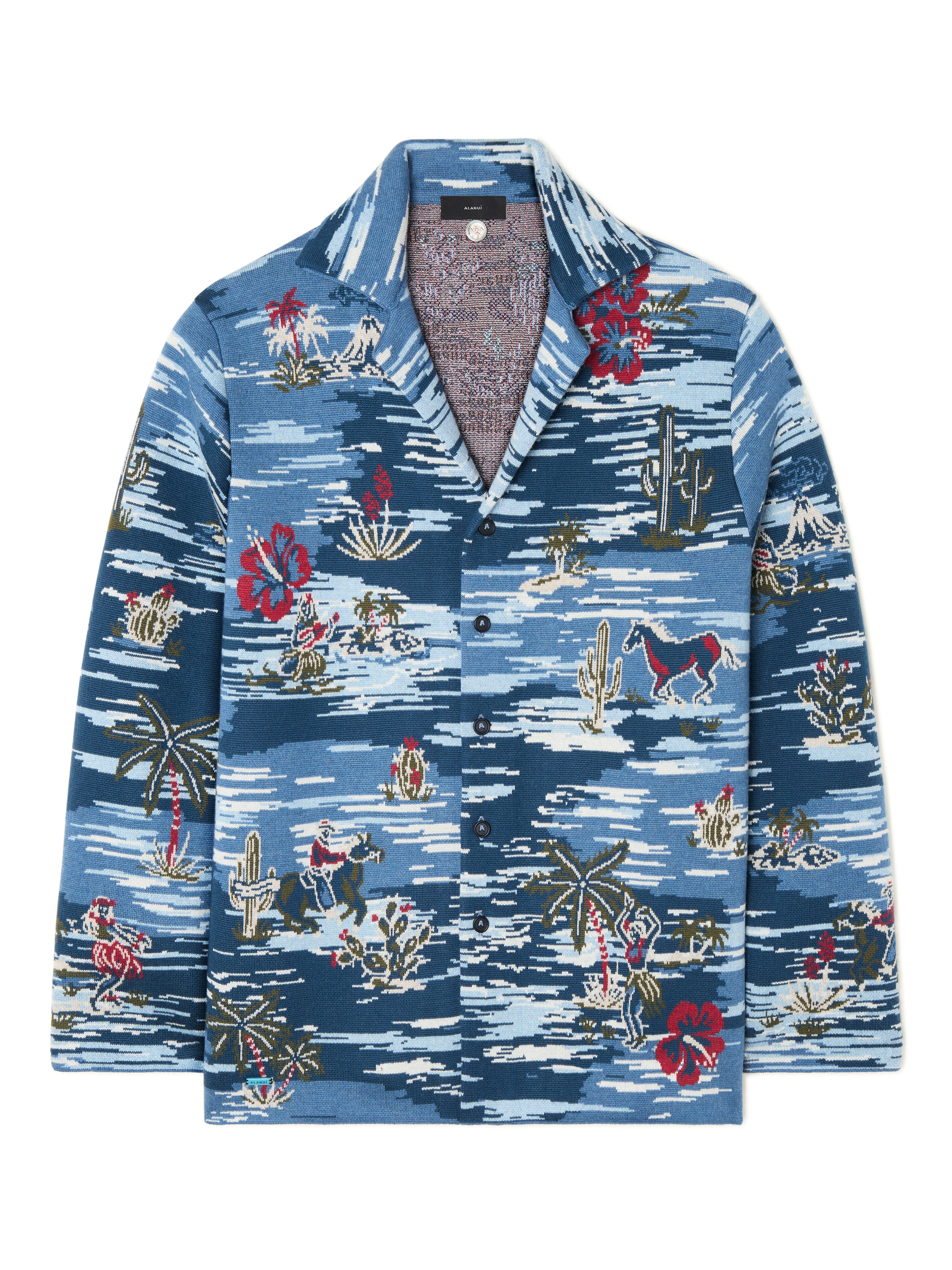 Alanui Tex-Hawaii Roundtrip Shirt Midnight-Multicolor LMHY004E25KNI001