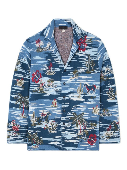 Alanui Tex-Hawaii Roundtrip Shirt Midnight-Multicolor LMHY004E25KNI001 Alanui Tex-Hawaii Roundtrip Shirt Midnight-Multicolor LMHY004E25KNI001
