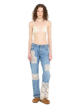 Alanui Island’s Diary Denim Pants Light Wash Denim