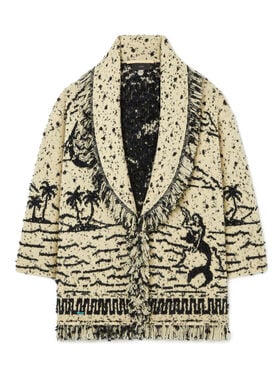 Alanui Ocean Whispers Cardigan Sunlight-Deep Blue LWHB064R26KNI007