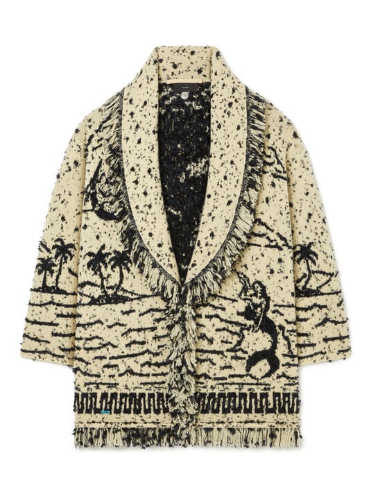 Alanui Ocean Whispers Cardigan Sunlight-Deep Blue LWHB064R26KNI007