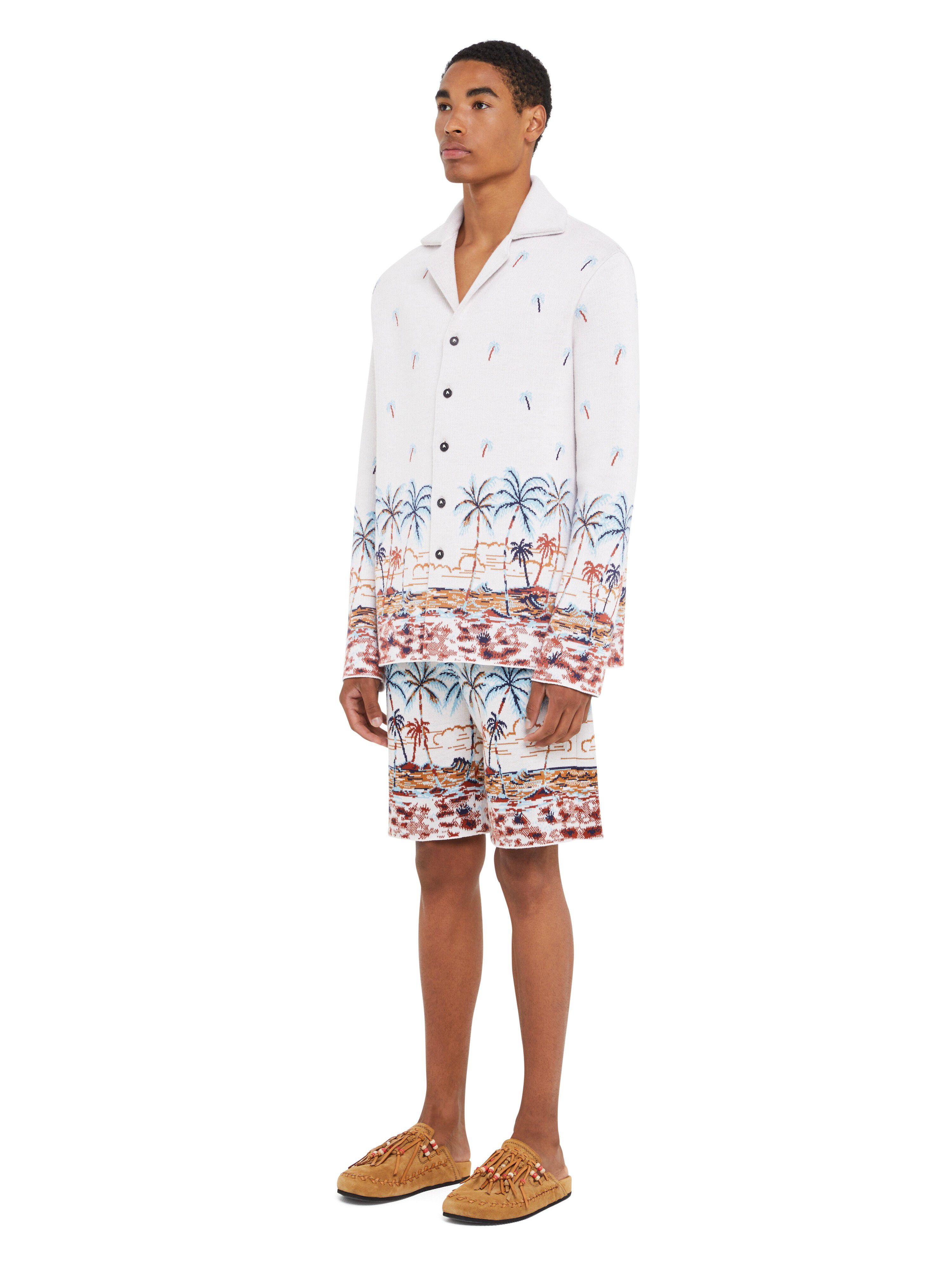 Alanui The Tale Of Hawaiian Shirt Chalk-Sky Blue LMHY004R25KNI001