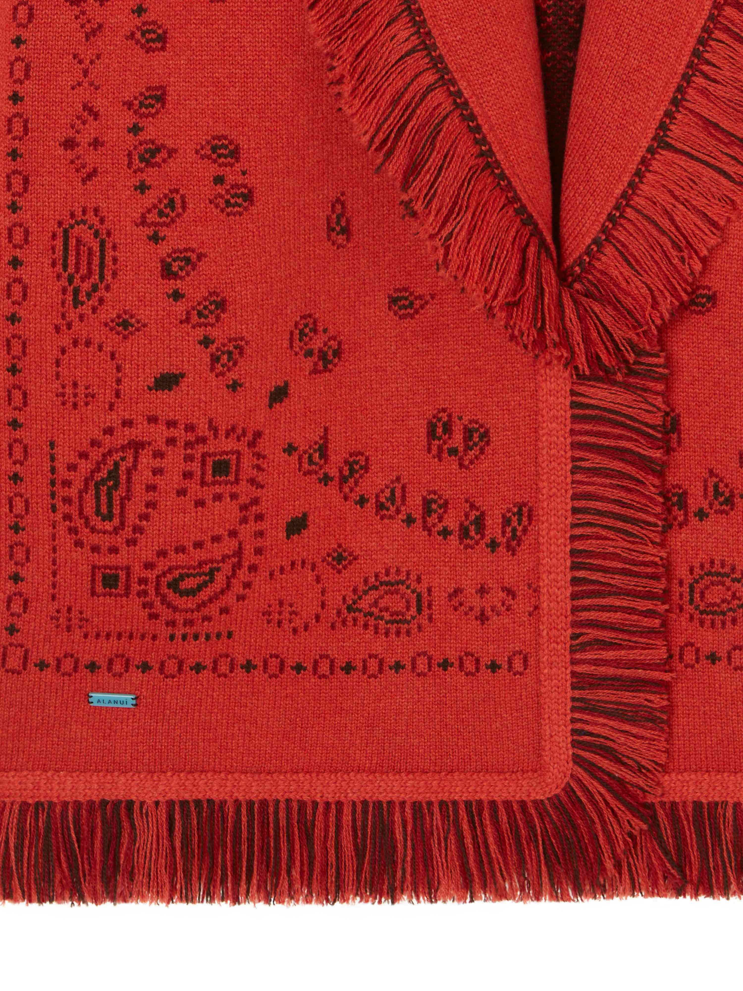 Alanui Bandana Jacquard Cardigan Spicy Red-Multicolor LWHB064E24KNI002