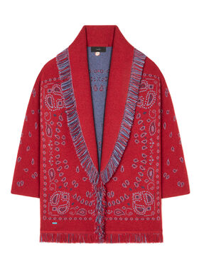 Alanui Bandana Jacquard Cardigan Ruby-Multicolor LWHB064E25KNI001