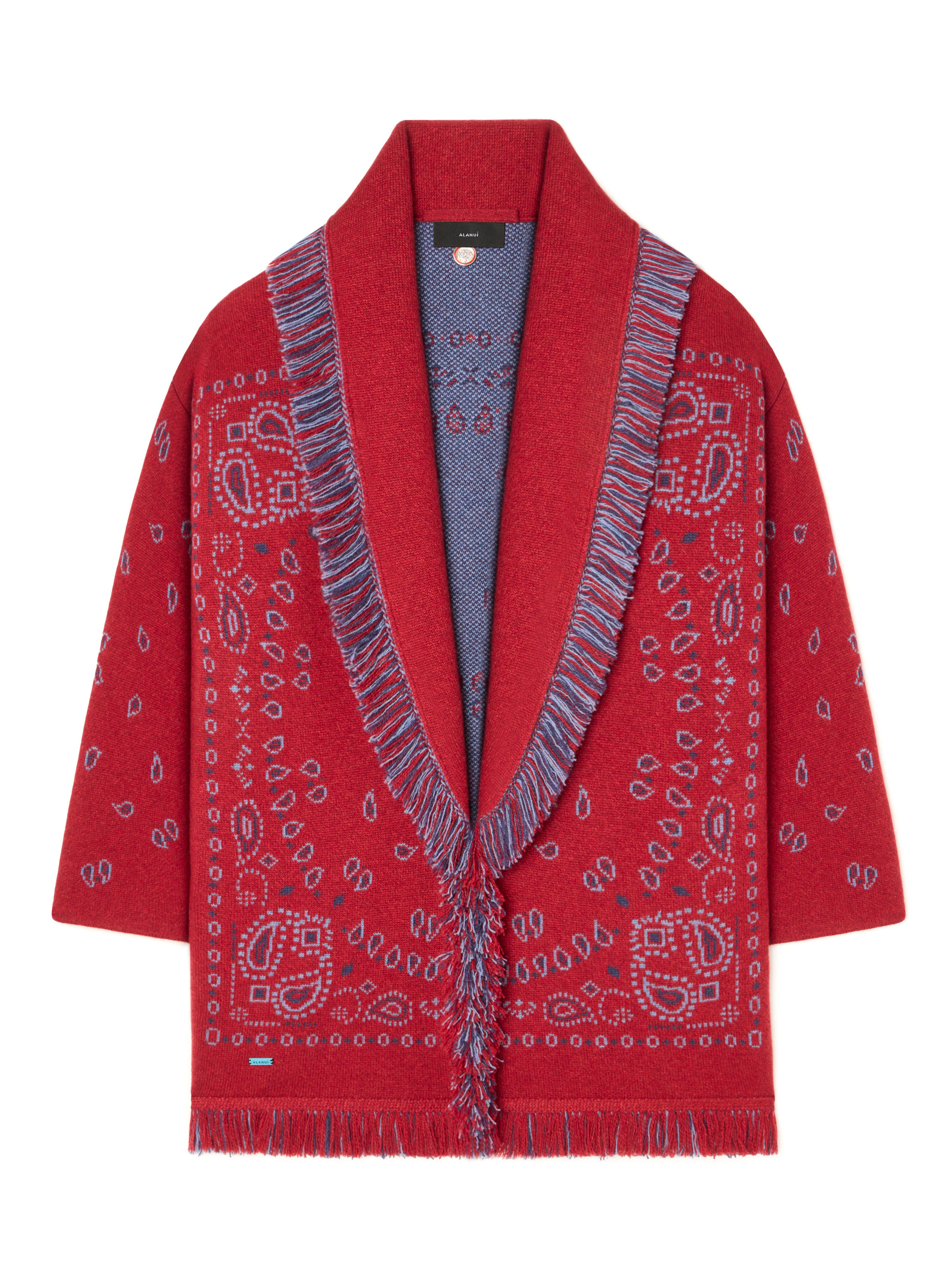 Alanui Bandana Jacquard Cardigan Ruby-Multicolor LWHB064E25KNI001