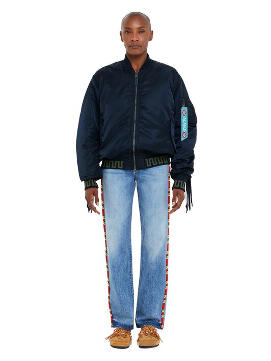 Alanui Alanui X Alpha Industries Bomber Replica Blue LWEH001R25FAB001