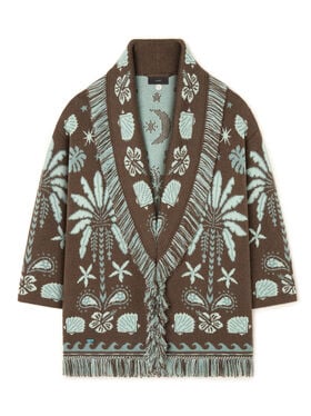 Alanui Echoes Of The Island Cardigan Sandal Wood-Wave