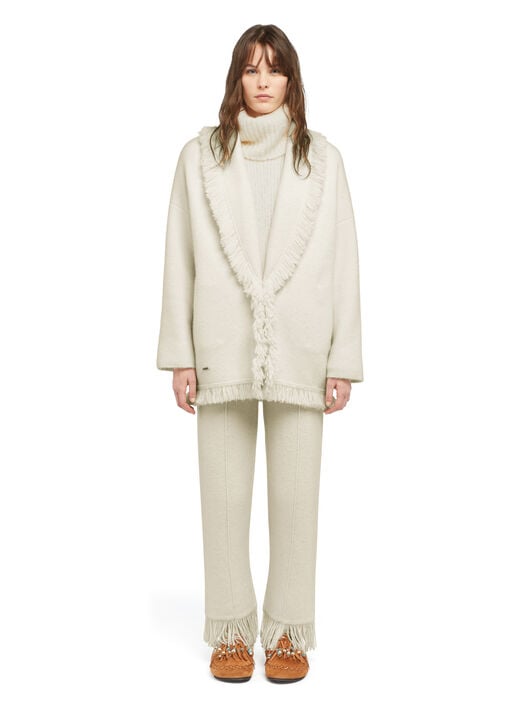 Alanui Alanui Finest Cardigan White LWHB064E25KNI00E Alanui Alanui Finest Cardigan White LWHB064E25KNI00E
