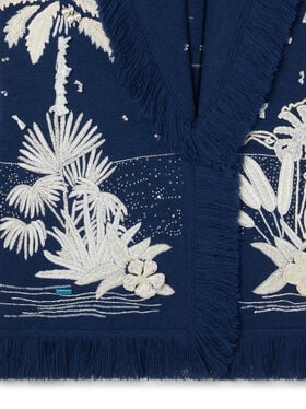Alanui Postcard From Paradise Cardigan Deep Blue-White Pearl