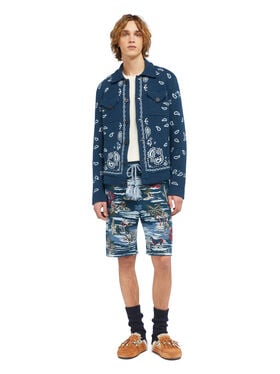 Alanui Bandana Jacquard Cardigan Midnight-Multicolor LMHQ007E25KNI001