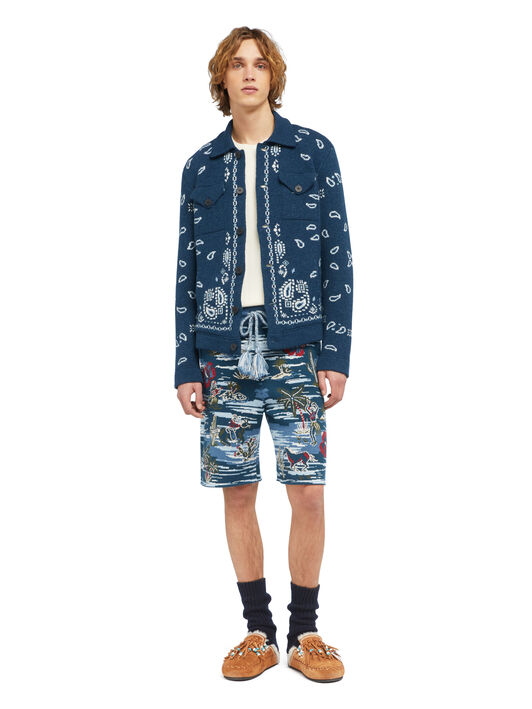 Alanui Bandana Jacquard Cardigan Midnight-Multicolor LMHQ007E25KNI001