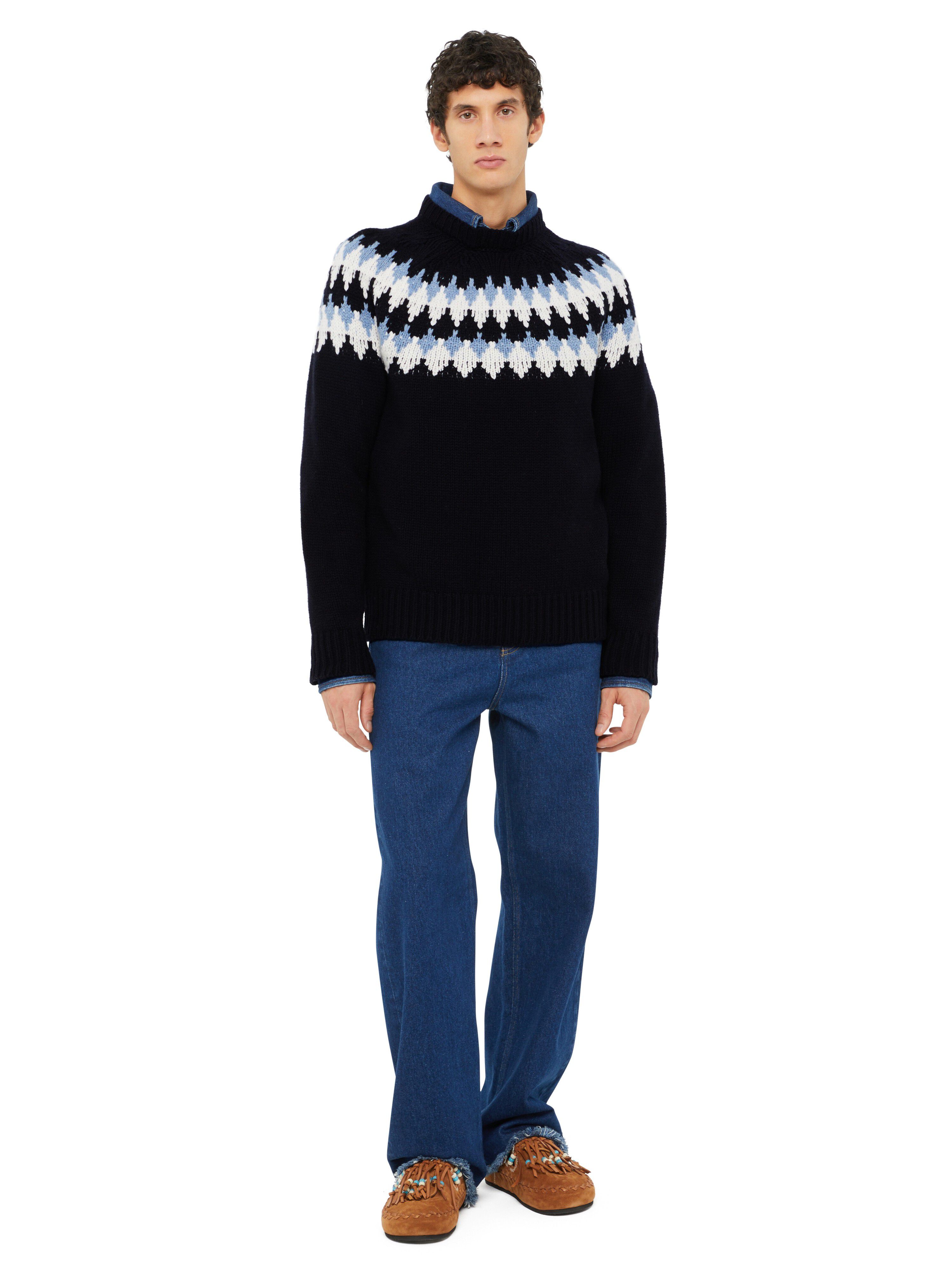 Alanui Sweet Winter Sweater Midnight Blue-Multicolor LMHE016E24KNI001