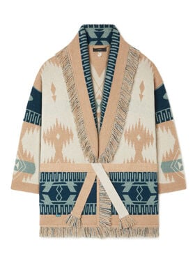 Alanui Icon Jacquard Cardigan Chalk-Sand