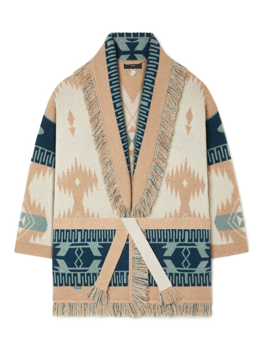 Alanui Icon Jacquard Cardigan Chalk-Sand LWHB064R26KNI026