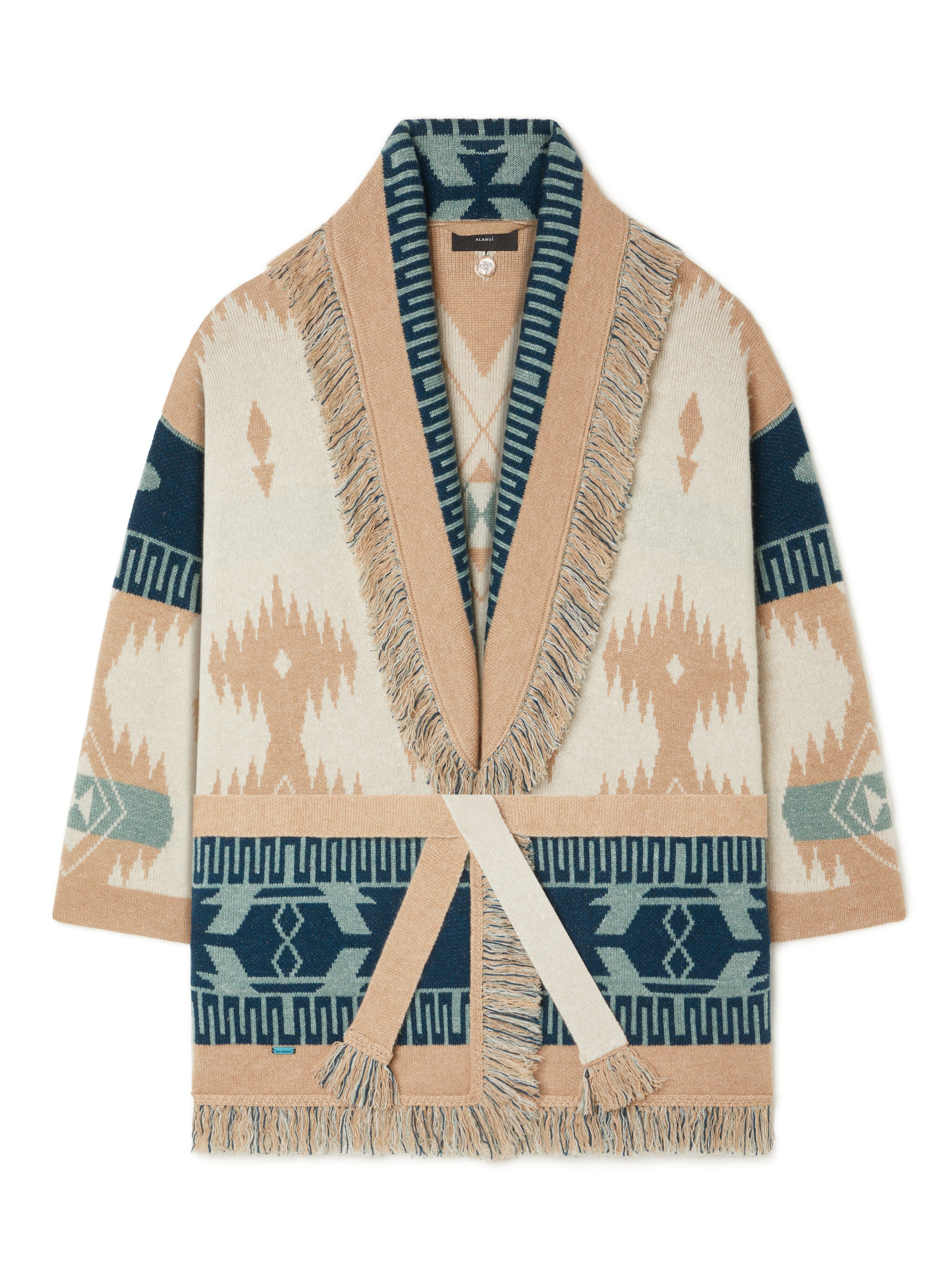 Alanui Icon Jacquard Cardigan Chalk-Sand LWHB064R26KNI026