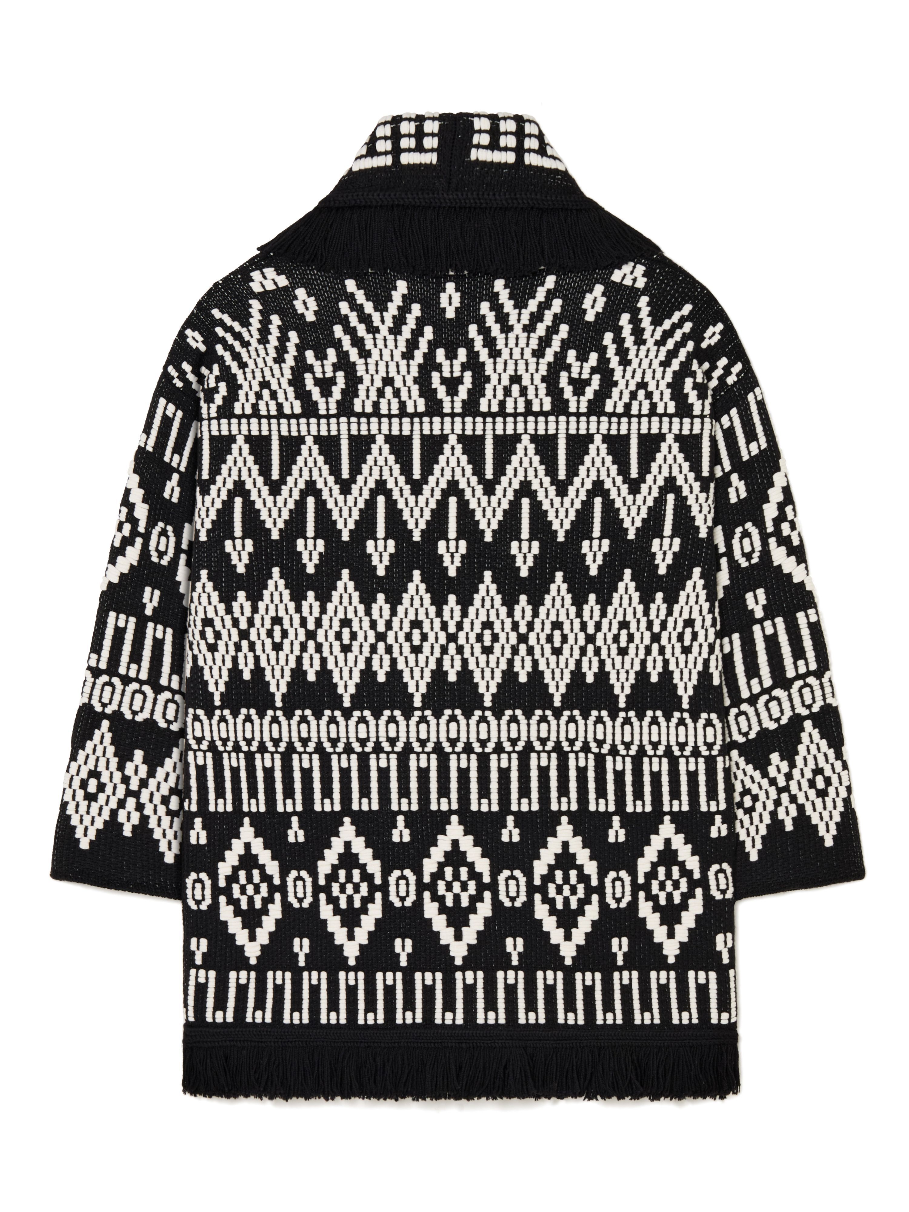 Alanui Jungle Beat Cardigan Black-White LWHB064R25KNI003