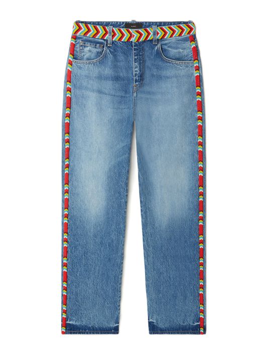 Alanui Memories Of The Savannah Denim Pants Medium Wash Blue Denim LWYA019R25DEN001