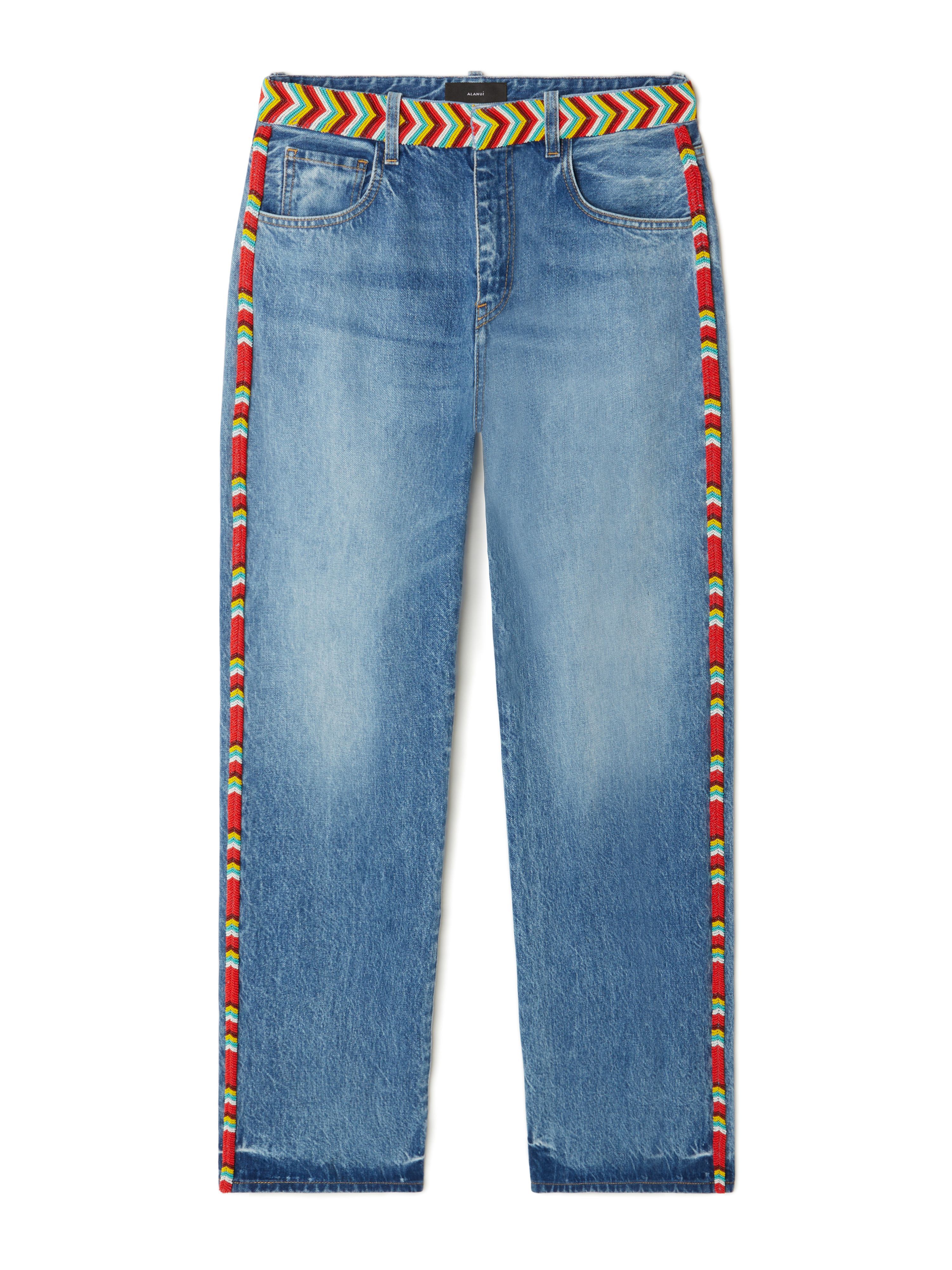 Alanui Memories Of The Savannah Denim Pants Medium Wash Blue Denim LWYA019R25DEN001