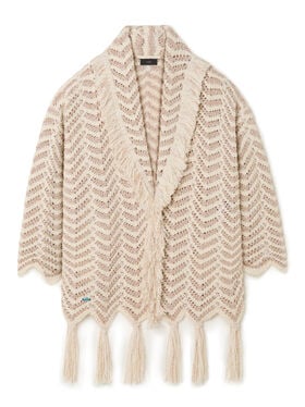 Alanui Shady Beach Cardigan Chalk-Almond LWHB064R25KNI006