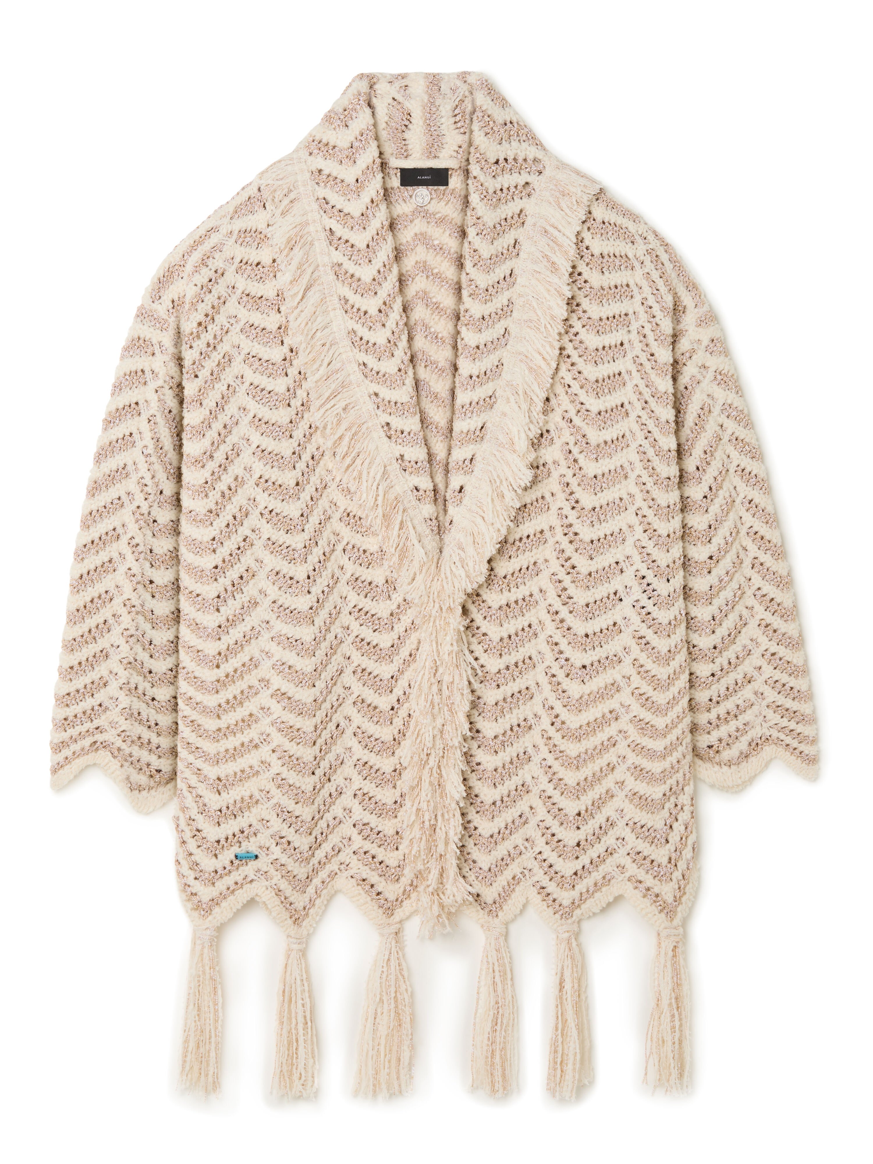 Alanui Shady Beach Cardigan Chalk-Almond LWHB064R25KNI006