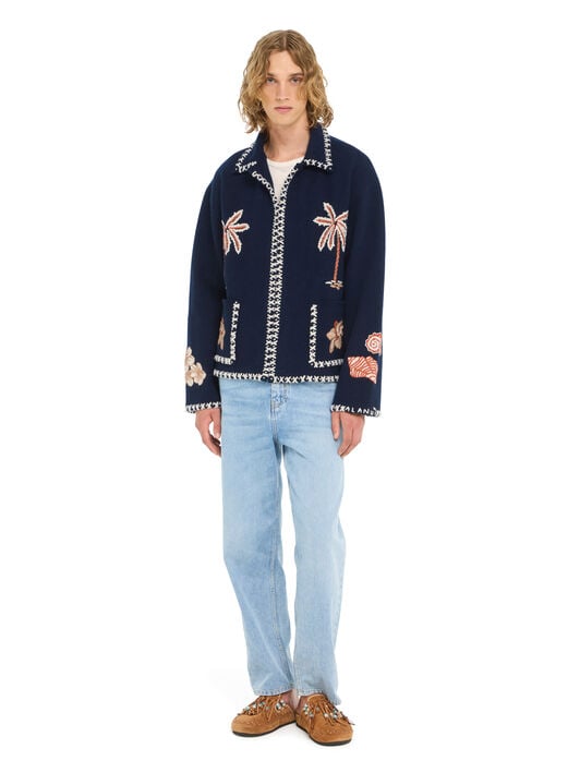 Alanui Remember Me Jacket Deep Blue LMHQ002R26KNI001 Alanui Remember Me Jacket Deep Blue LMHQ002R26KNI001