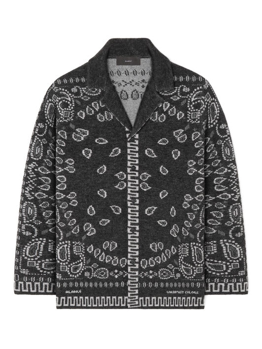 Alanui Bandana Jacquard Shirt Charcoal-Multicolor LMHY005E25KNI001