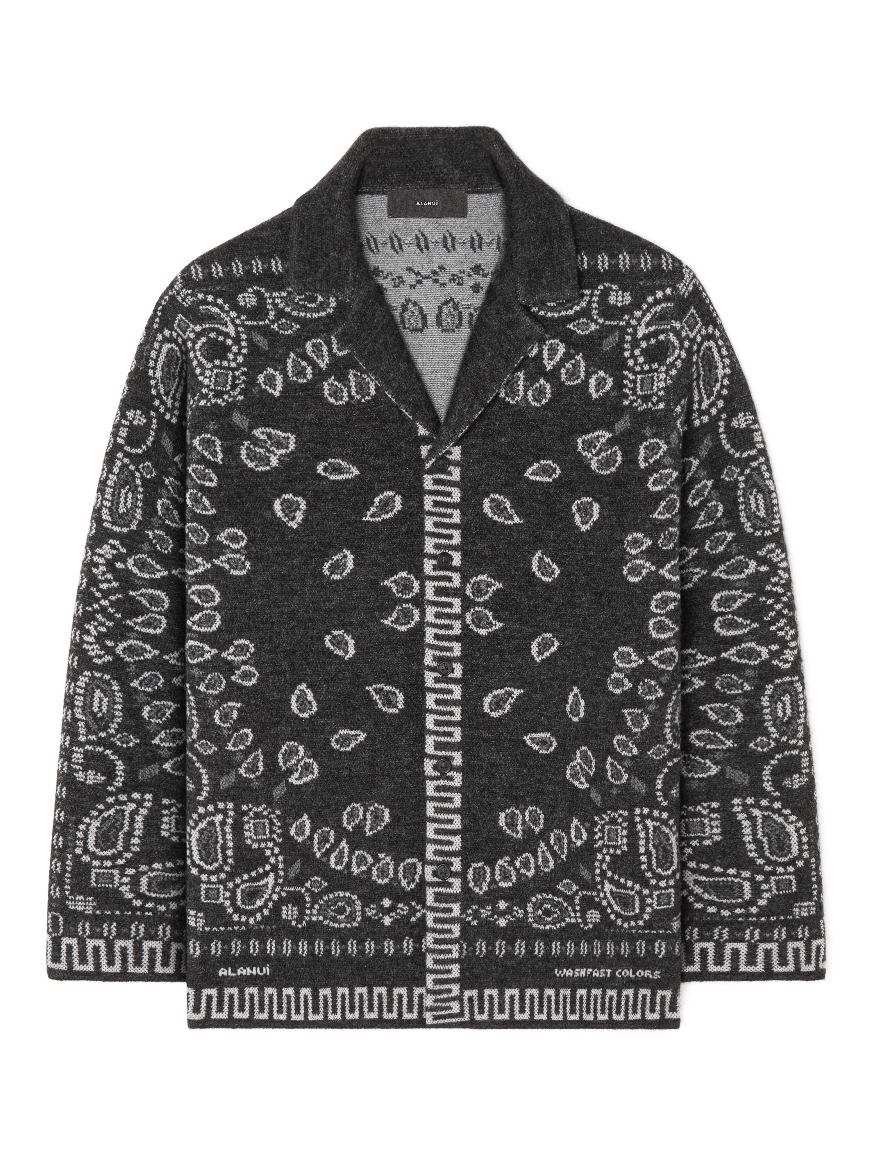 Alanui Bandana Jacquard Shirt Charcoal-Multicolor LMHY005E25KNI001