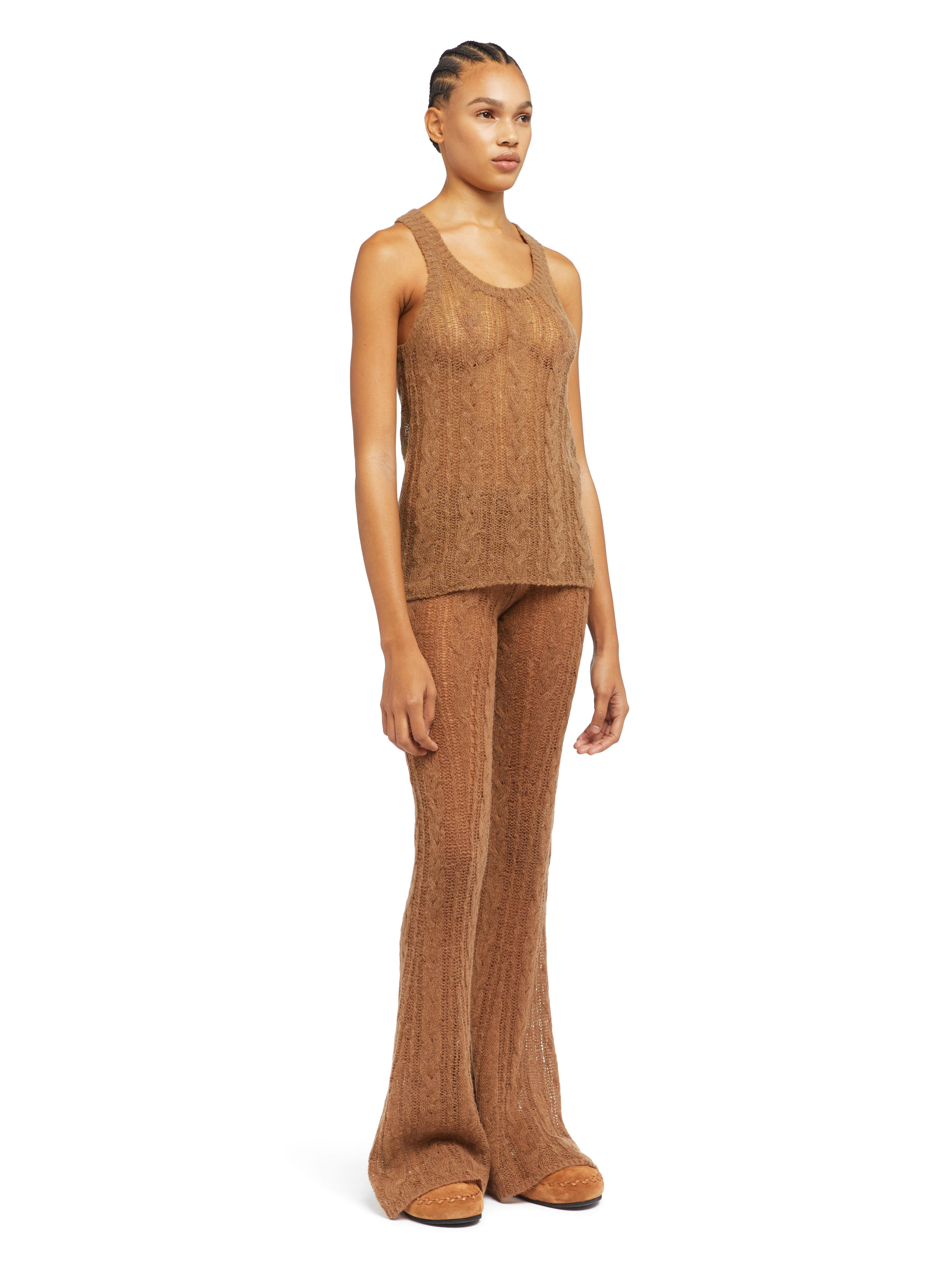 Alanui Desert Drift Tank Top Camel LWHT005E25KNI001