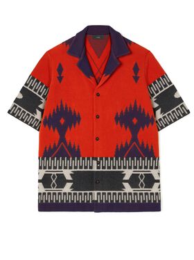 Alanui Cotton Piquet Icon Shirt Coffee-Linseed LMHB039R25KNI002