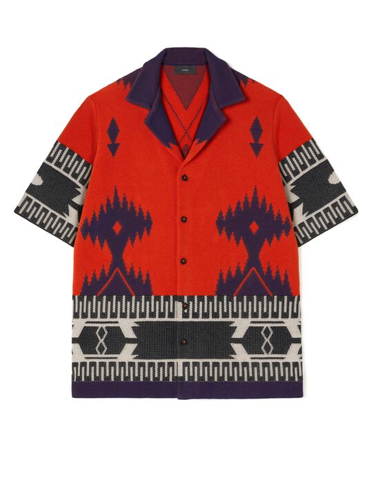 Alanui Cotton Piquet Icon Shirt Furnace-Indigo LMHY001R25KNI002