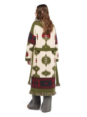 Alanui Icon Jacquard Coat Ivory-Olive