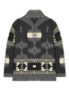 Alanui Icon Jacquard Cardigan Charcoal-Ardesia