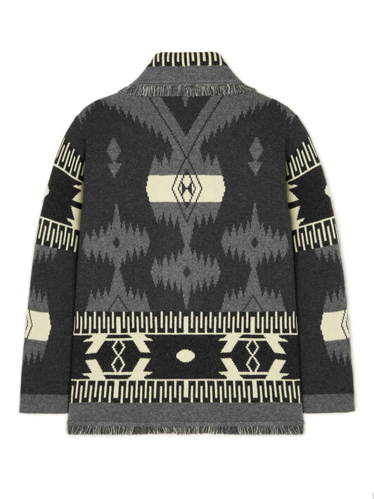 Alanui Icon Jacquard Cardigan Charcoal-Ardesia LMHB038E25KNI001