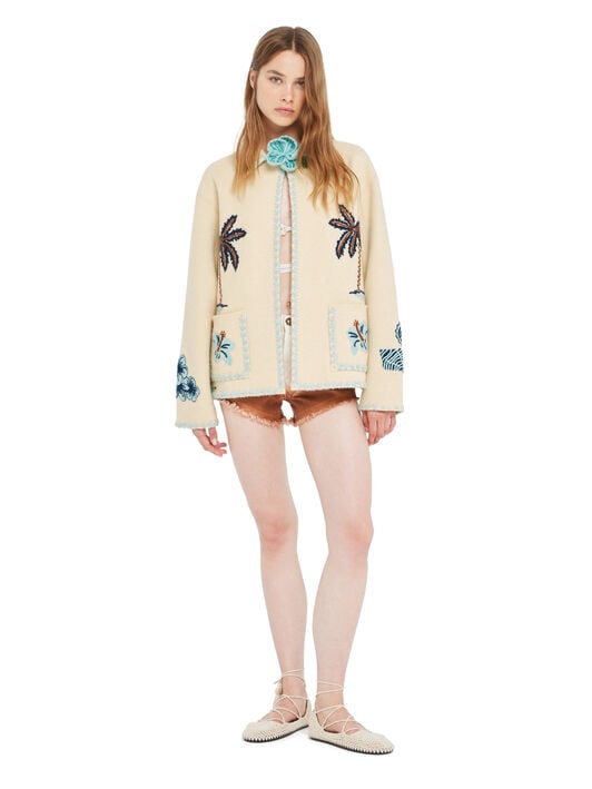 Alanui Remember Me Jacket Sand LWHQ01BR26KNI001 Alanui Remember Me Jacket Sand LWHQ01BR26KNI001