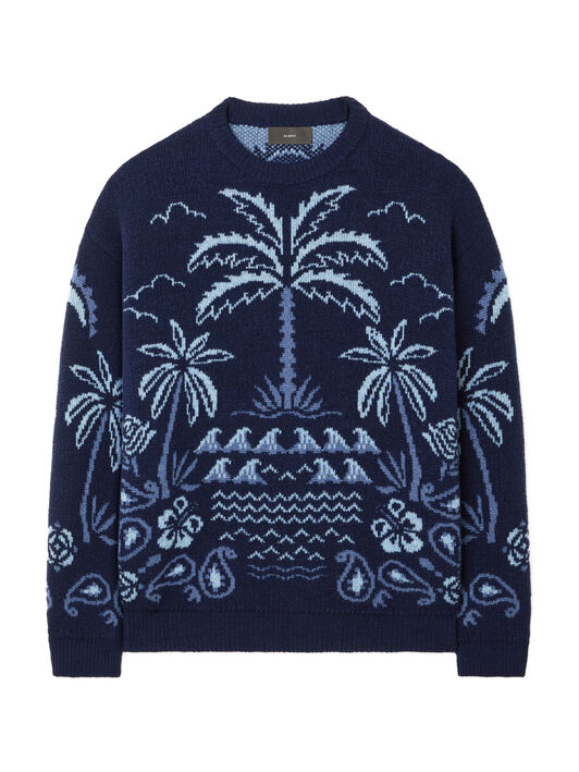 Alanui Glimpse Of Eden Sweater Midnight-Denim LMHE033E25KNI001