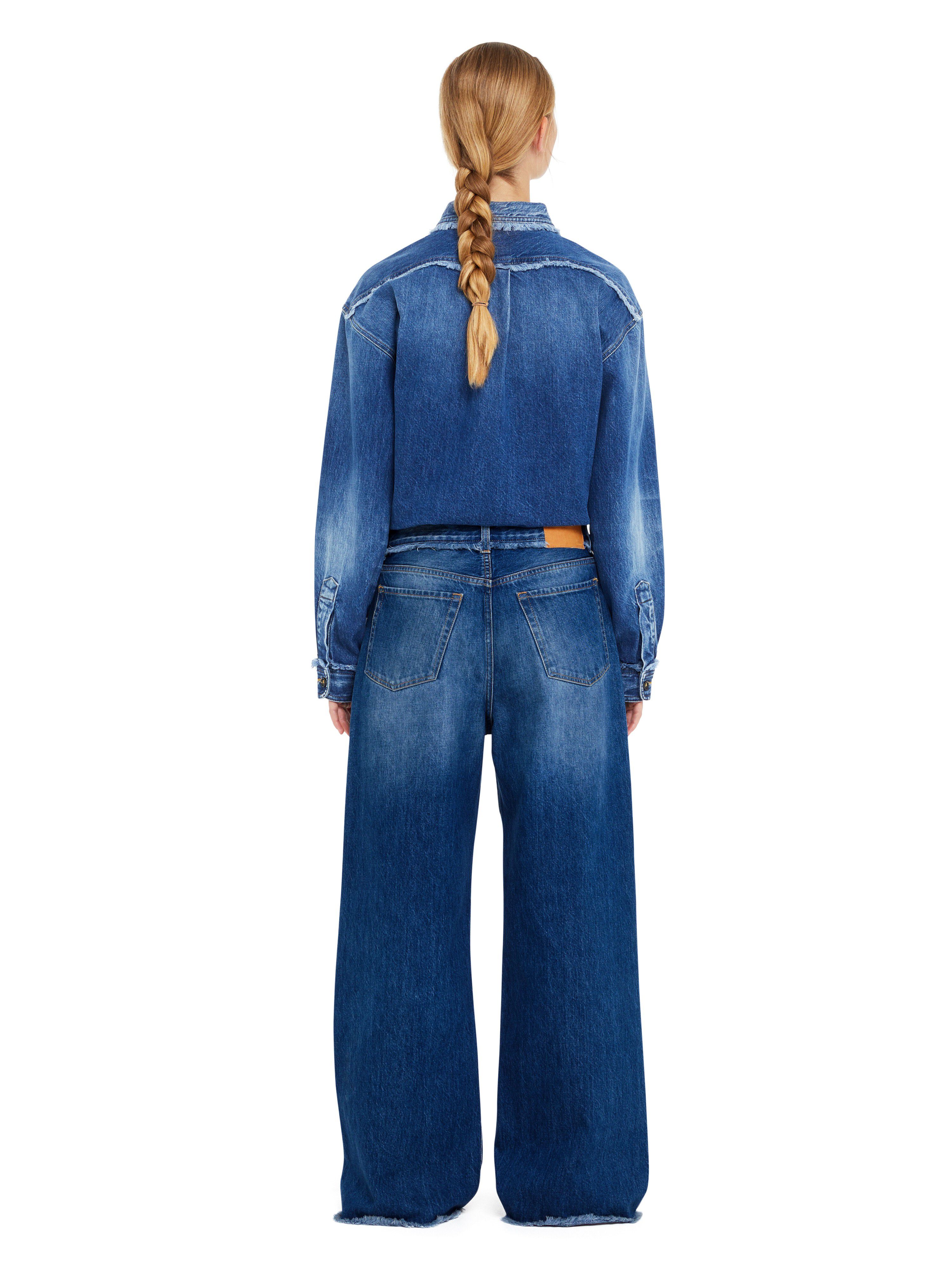 Alanui Fringed Relaxed Denim Pants Dark Wash Blue Denim LWYA01AR25DEN001