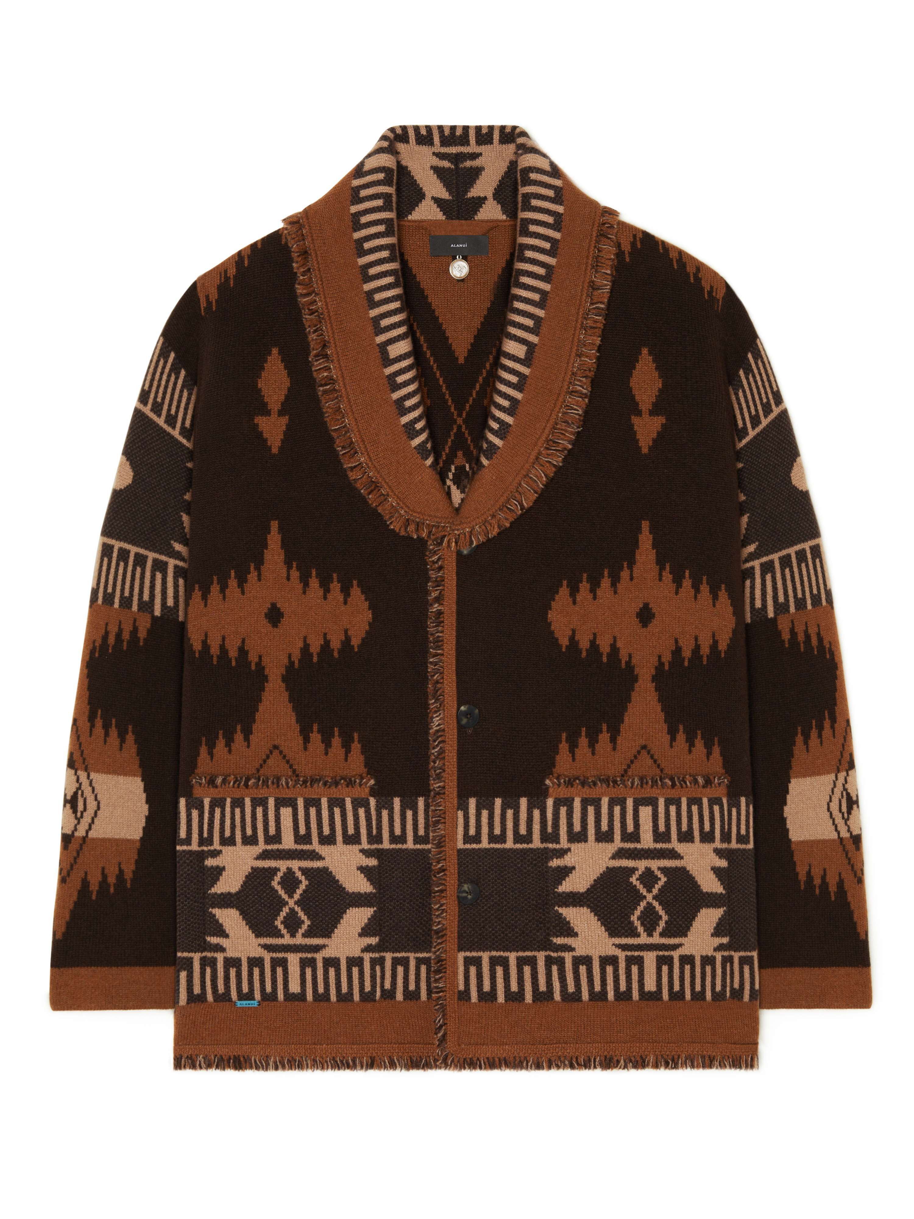 Alanui Icon Jacquard Cardigan Coffee-Dakar LMHB038E24KNI001