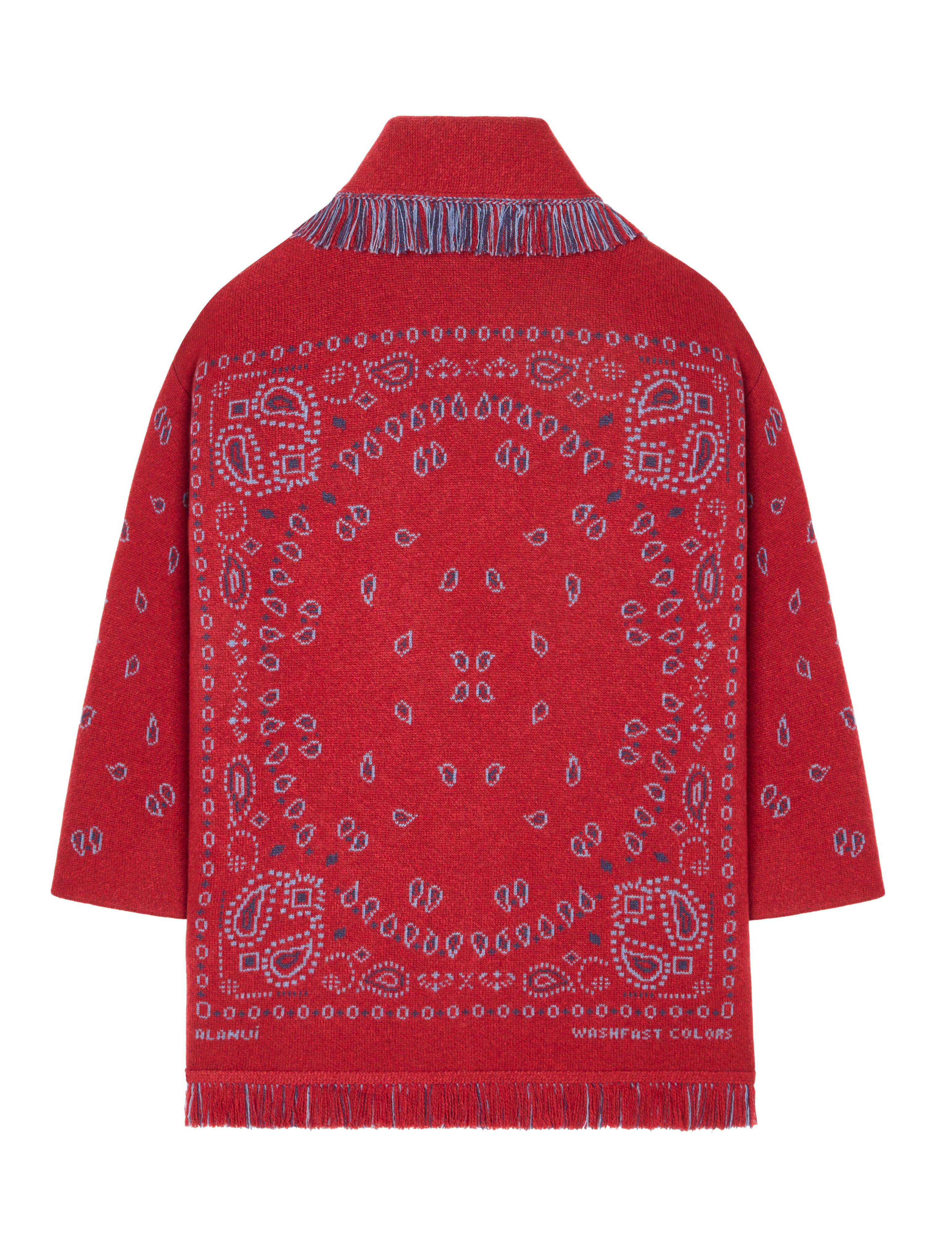 Alanui Bandana Jacquard Cardigan Ruby-Multicolor LWHB064E25KNI001