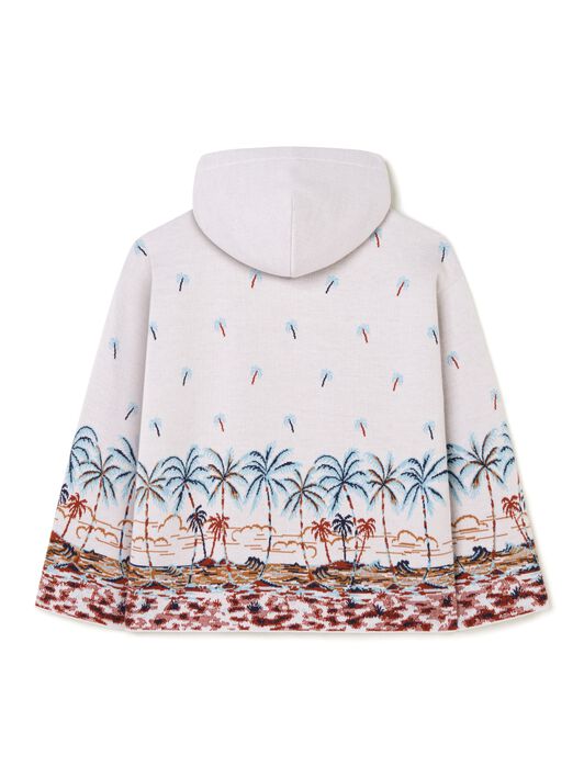 Alanui The Tale Of Hawaiian Hoodie Chalk-Sky Blue LMHU001R25KNI001
