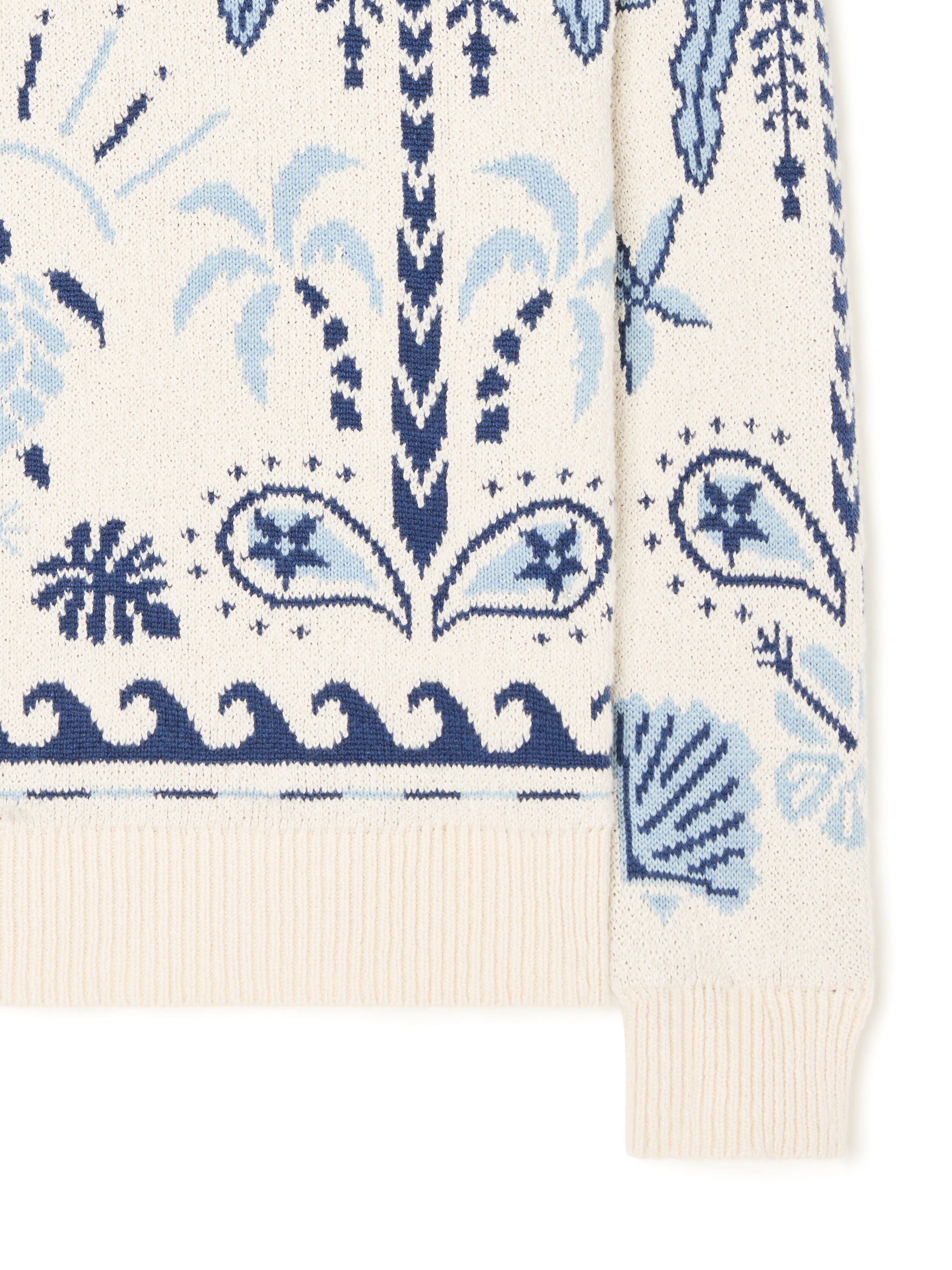 Alanui Echoes Of The Island Sweater Chalk-Light Blue LMHE033R26KNI002 Alanui Echoes Of The Island Sweater Chalk-Light Blue LMHE033R26KNI002