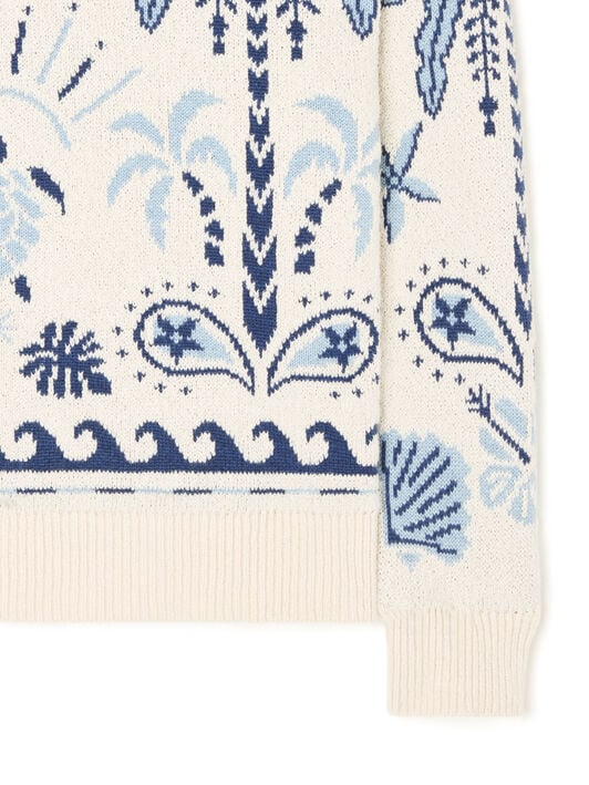 Alanui Echoes Of The Island Sweater Chalk-Light Blue LMHE033R26KNI002 Alanui Echoes Of The Island Sweater Chalk-Light Blue LMHE033R26KNI002
