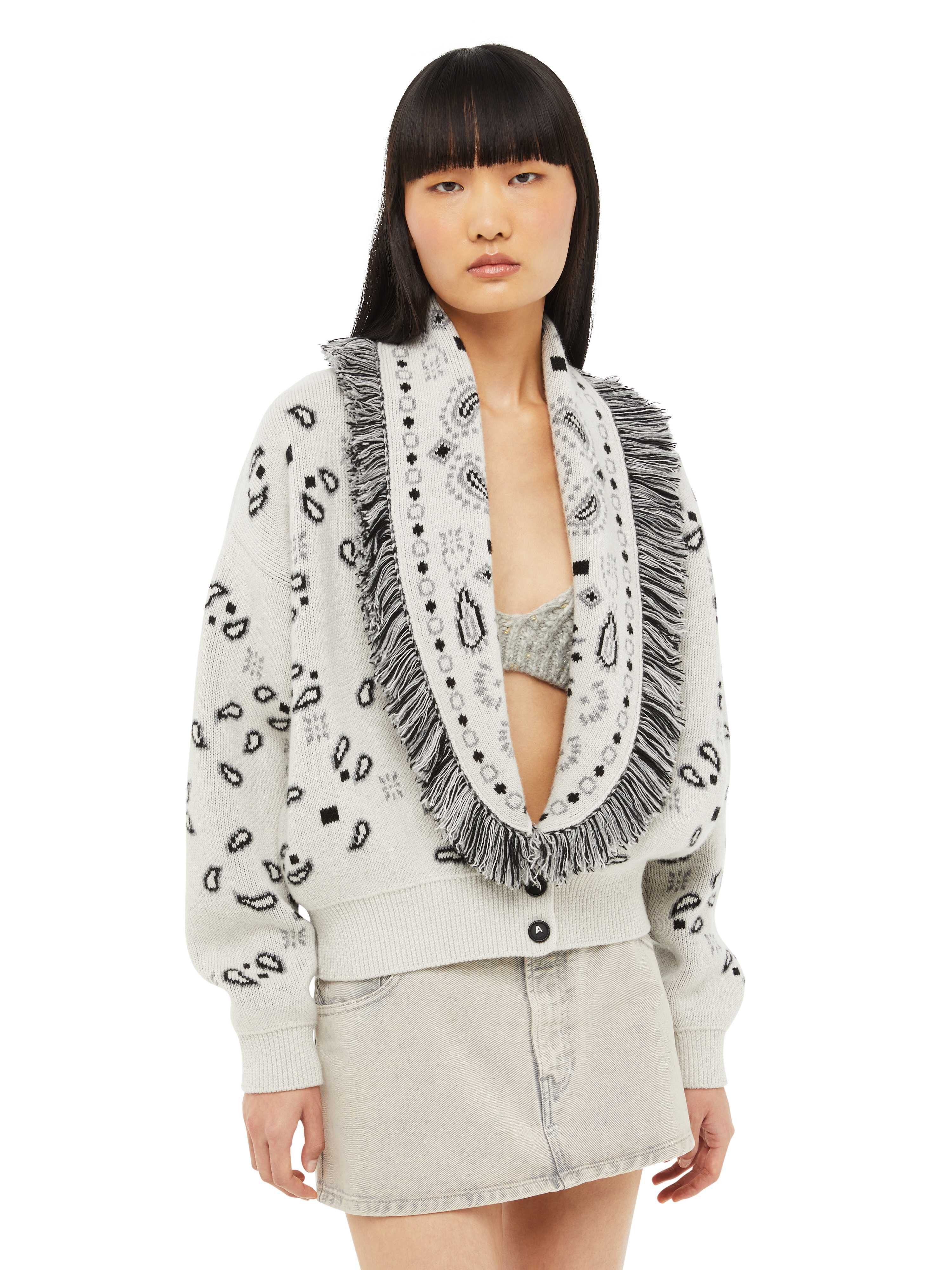 Alanui Bandana Jacquard Cardi-Bomber Moon Light LWHB026F23KNI001